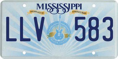MS license plate LLV583