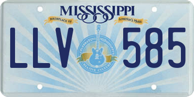 MS license plate LLV585
