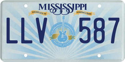 MS license plate LLV587