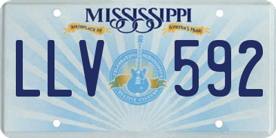 MS license plate LLV592