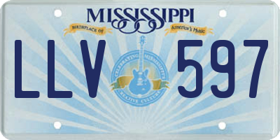 MS license plate LLV597