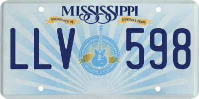 MS license plate LLV598