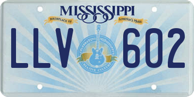 MS license plate LLV602
