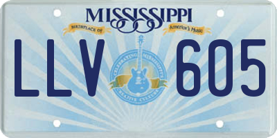 MS license plate LLV605