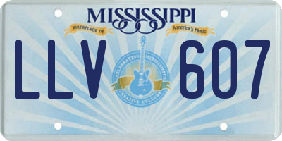 MS license plate LLV607