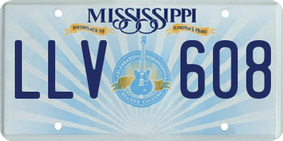 MS license plate LLV608
