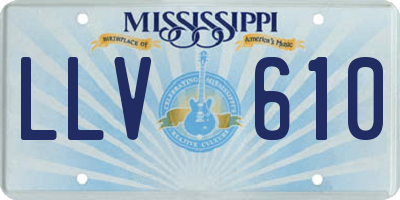 MS license plate LLV610
