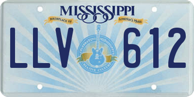MS license plate LLV612