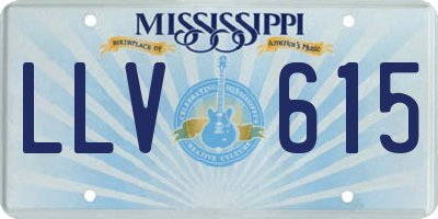 MS license plate LLV615
