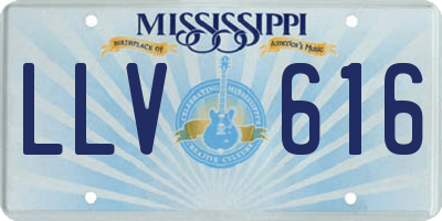 MS license plate LLV616