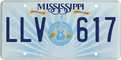 MS license plate LLV617