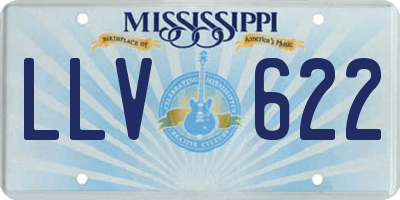 MS license plate LLV622