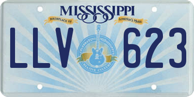 MS license plate LLV623