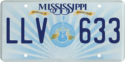 MS license plate LLV633