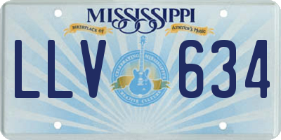 MS license plate LLV634
