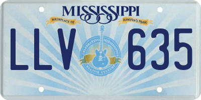 MS license plate LLV635
