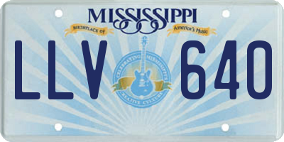 MS license plate LLV640