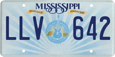 MS license plate LLV642