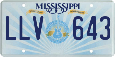 MS license plate LLV643