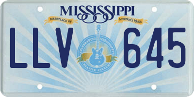 MS license plate LLV645