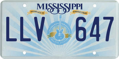MS license plate LLV647