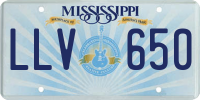 MS license plate LLV650