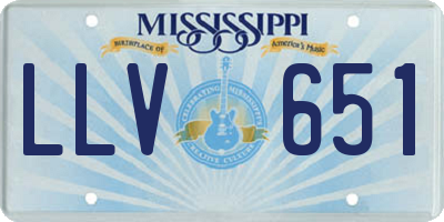 MS license plate LLV651