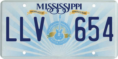 MS license plate LLV654