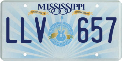 MS license plate LLV657