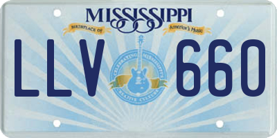 MS license plate LLV660
