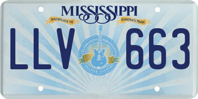 MS license plate LLV663