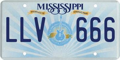 MS license plate LLV666