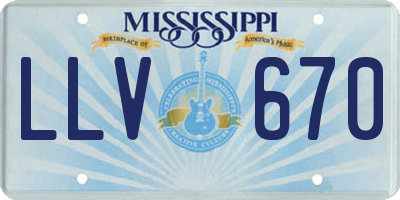 MS license plate LLV670