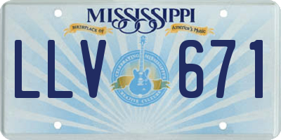 MS license plate LLV671