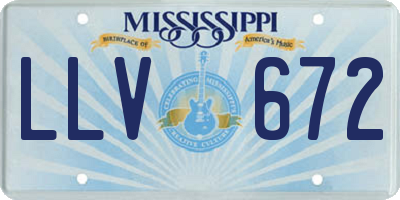MS license plate LLV672