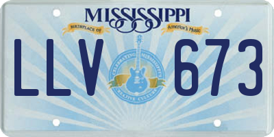MS license plate LLV673