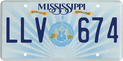 MS license plate LLV674
