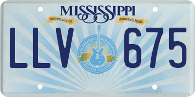 MS license plate LLV675