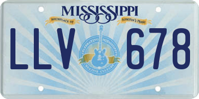 MS license plate LLV678