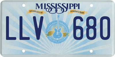MS license plate LLV680