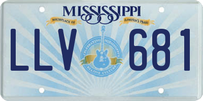 MS license plate LLV681