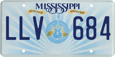 MS license plate LLV684