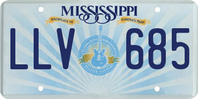 MS license plate LLV685