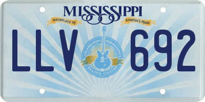 MS license plate LLV692