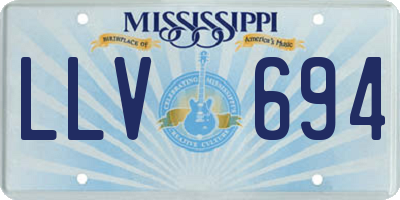 MS license plate LLV694