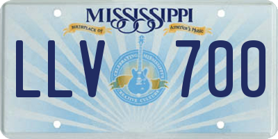 MS license plate LLV700
