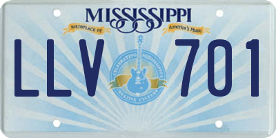 MS license plate LLV701