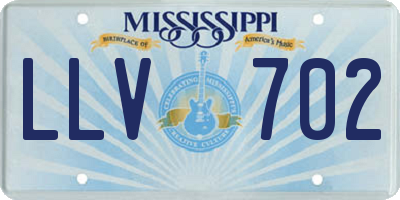 MS license plate LLV702
