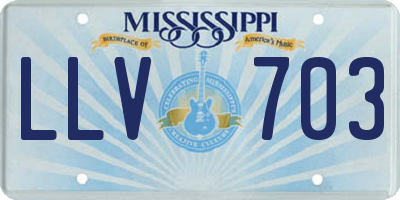 MS license plate LLV703