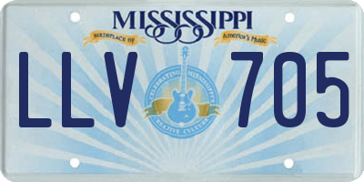 MS license plate LLV705